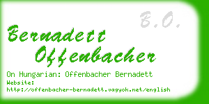 bernadett offenbacher business card